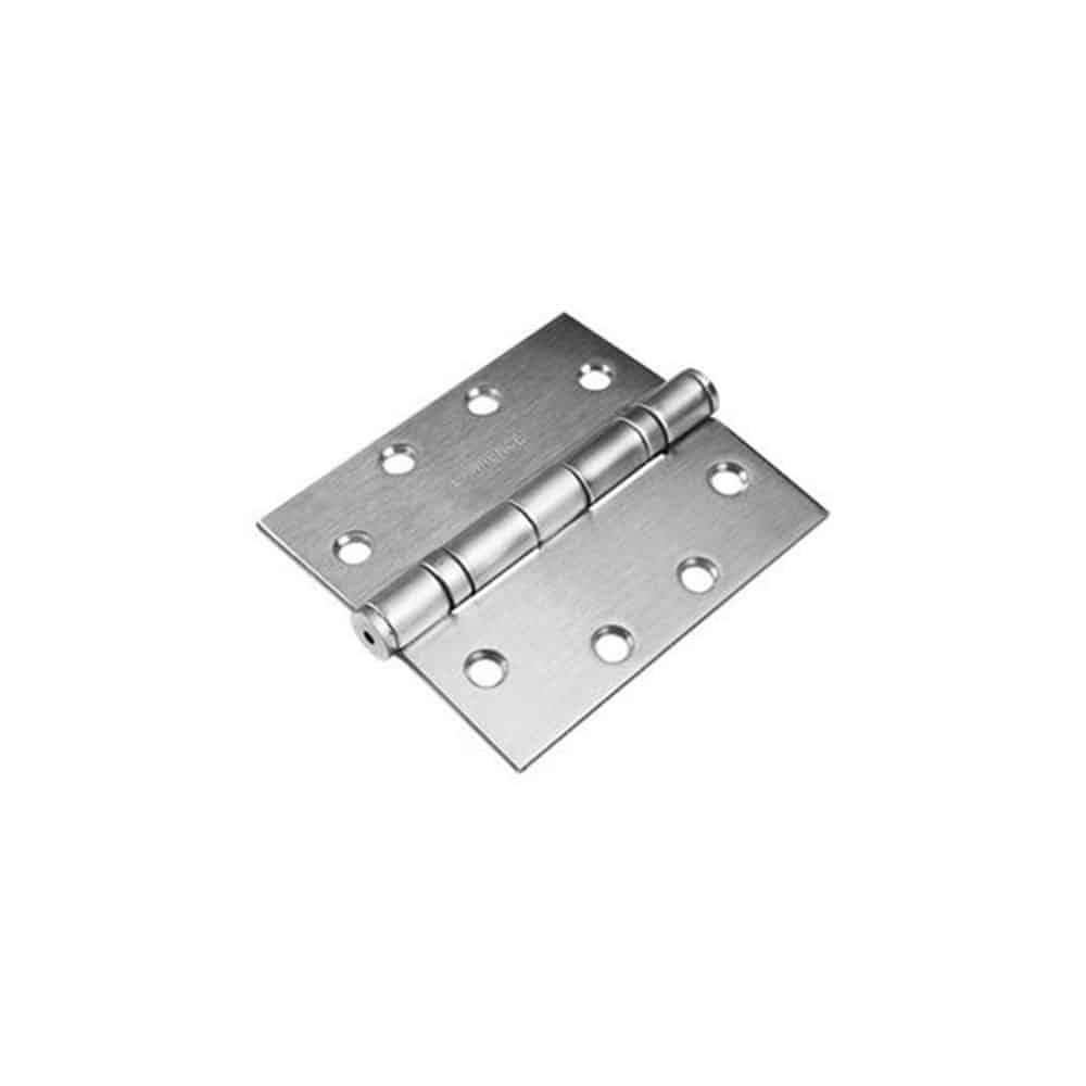 Polished chrome door hinge with rectangular flanges