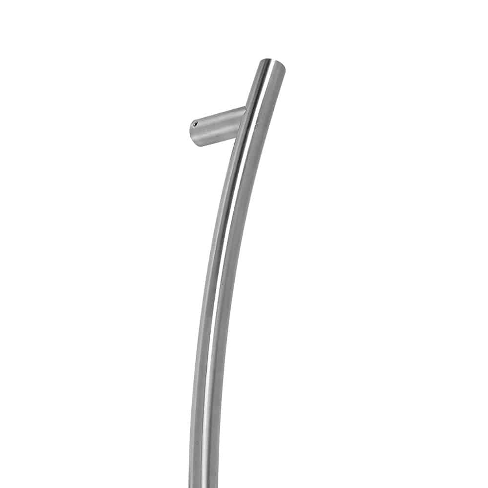 Bighorn 100 Door Pull - 1" Tubular Round Side Curved Grip With End Caps And Fixed Mount