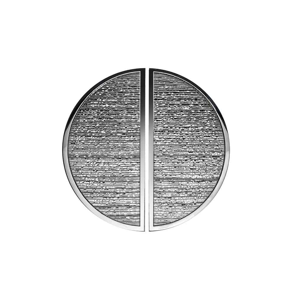 Brooks Door Pull with a Hammered Center Insert And Smooth Border And Straight Smooth Mounts