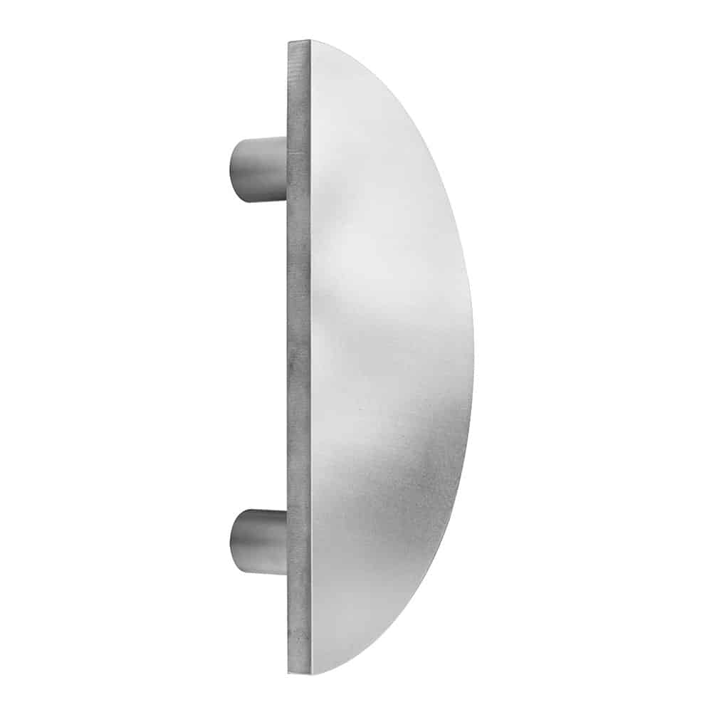 Cascade 2 Door Pull - 3/8" Solid Hammered Half Circle Moon Grip And Fixed Straight Round Mounts