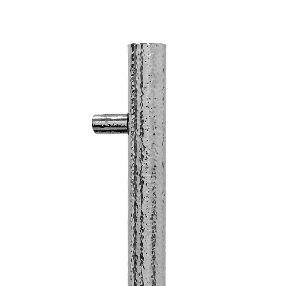Davidson 150 Door Pull - 1-1/2" Solid Round Hammered Grip And Straight Hammered Round Mounts