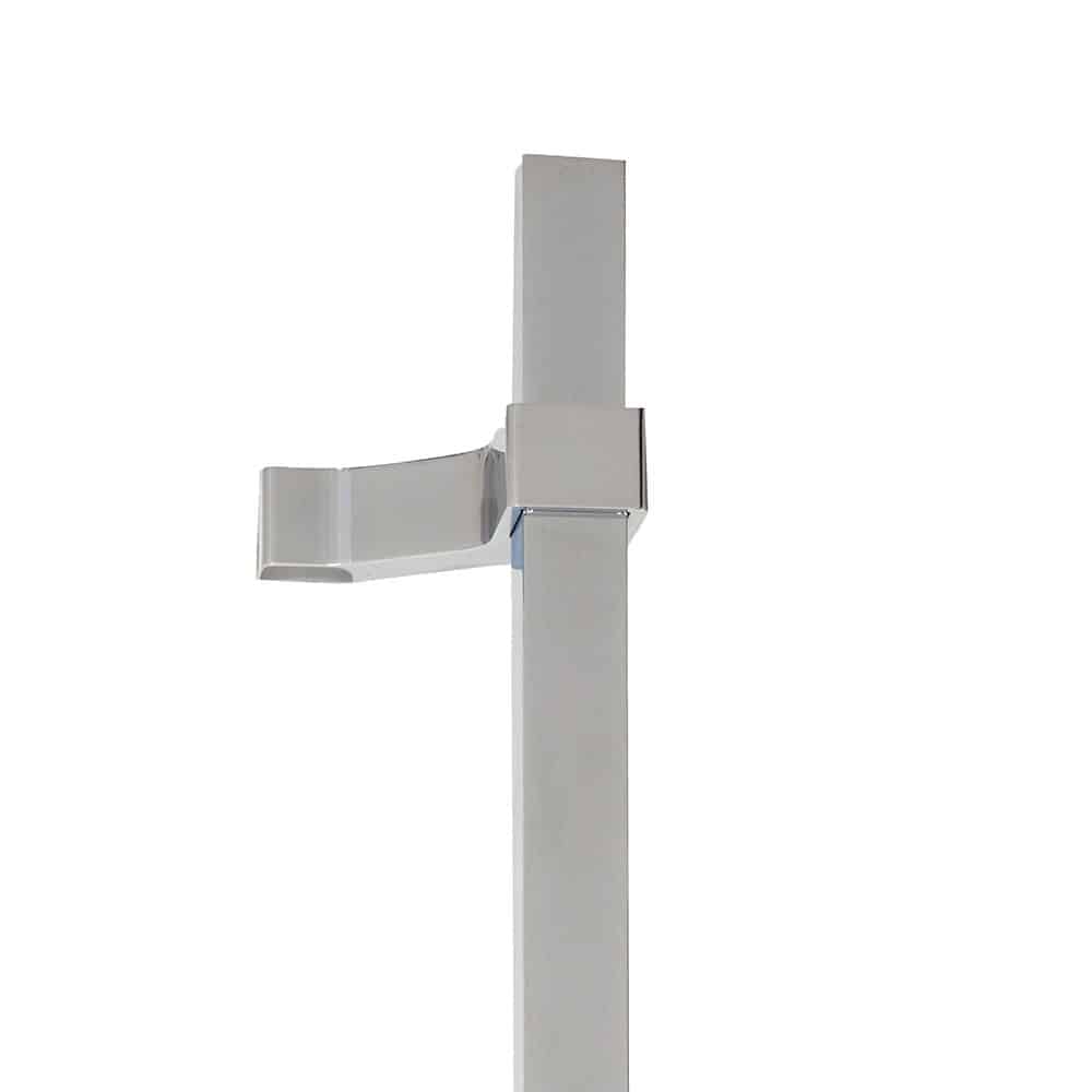 Teton 100  Door Pull - 1" Solid Square Grip And Wrap Around Offset Square Mounts In Aluminum