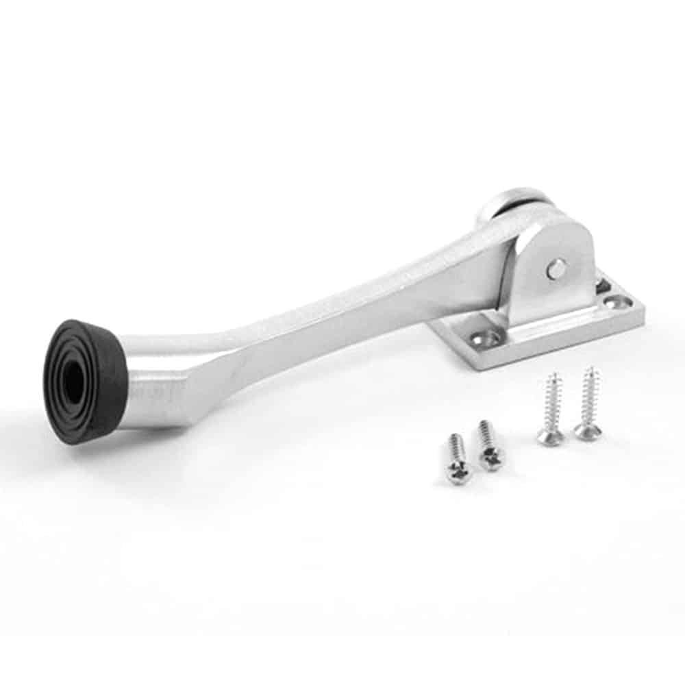 Solid metal door holder with rubber cap and screws
