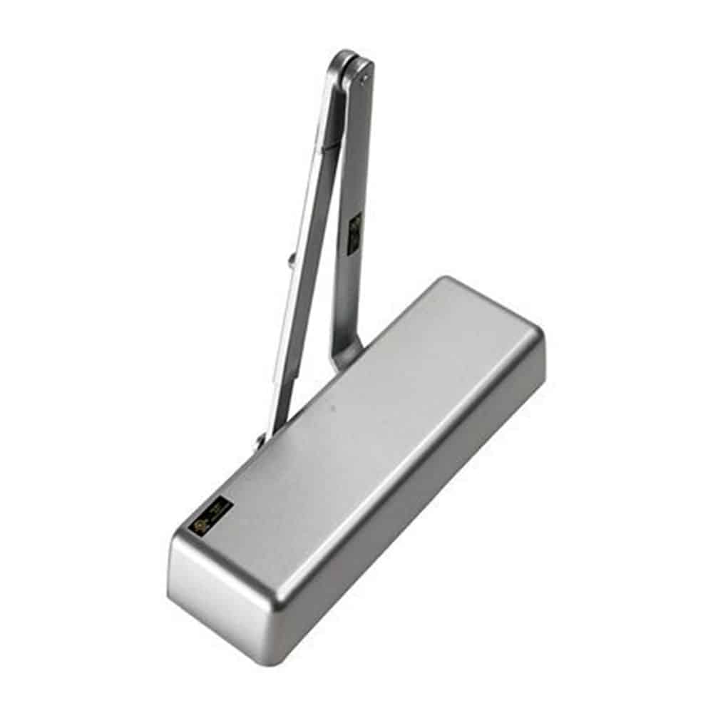 Silver door closer with modern design