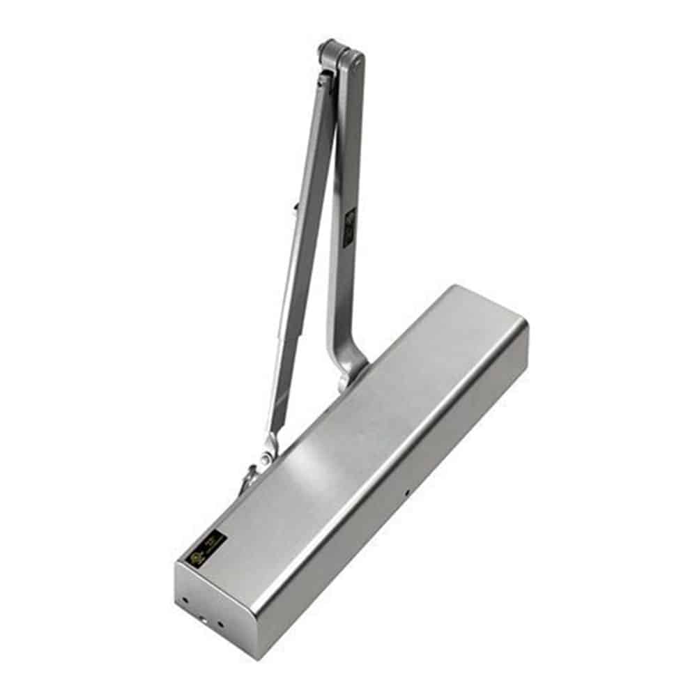 Silver door closer with modern design
