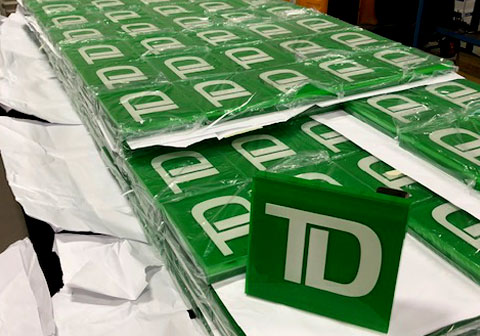 Collection of TD bank logo door pull handles