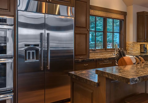 Modern kitchen with granite countertops